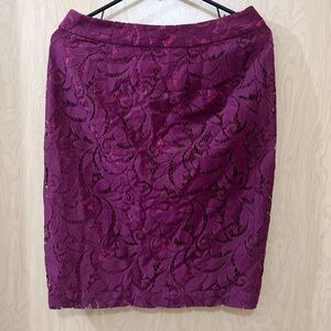CAbi Purple Embellished Pencil Skirt